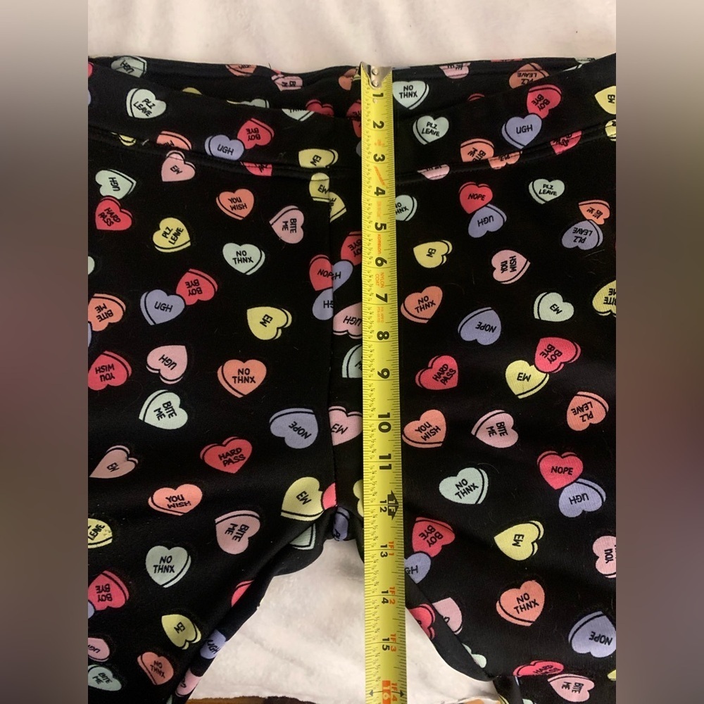 Serra Candy Heart Print Fleece Lined Leggings XL Valentines Galentines - Picture 9 of 13